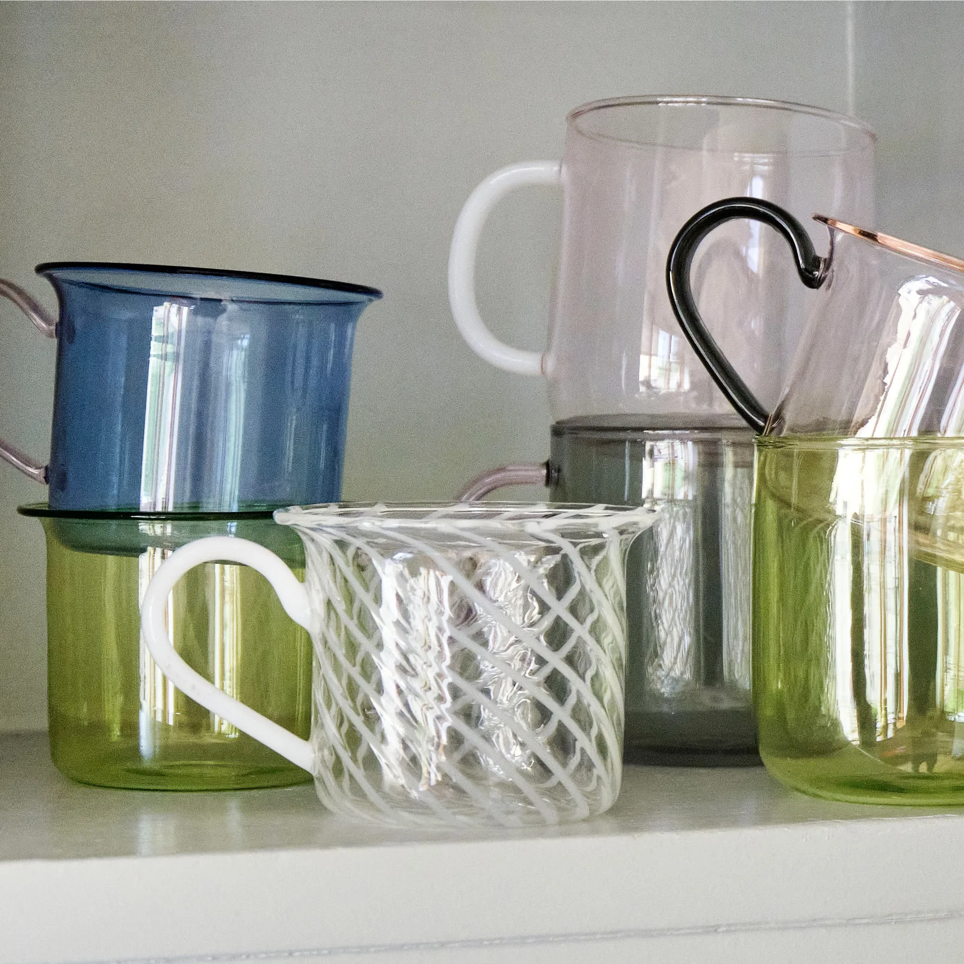 Borosilicate mug 2-pack, pink-white HAY