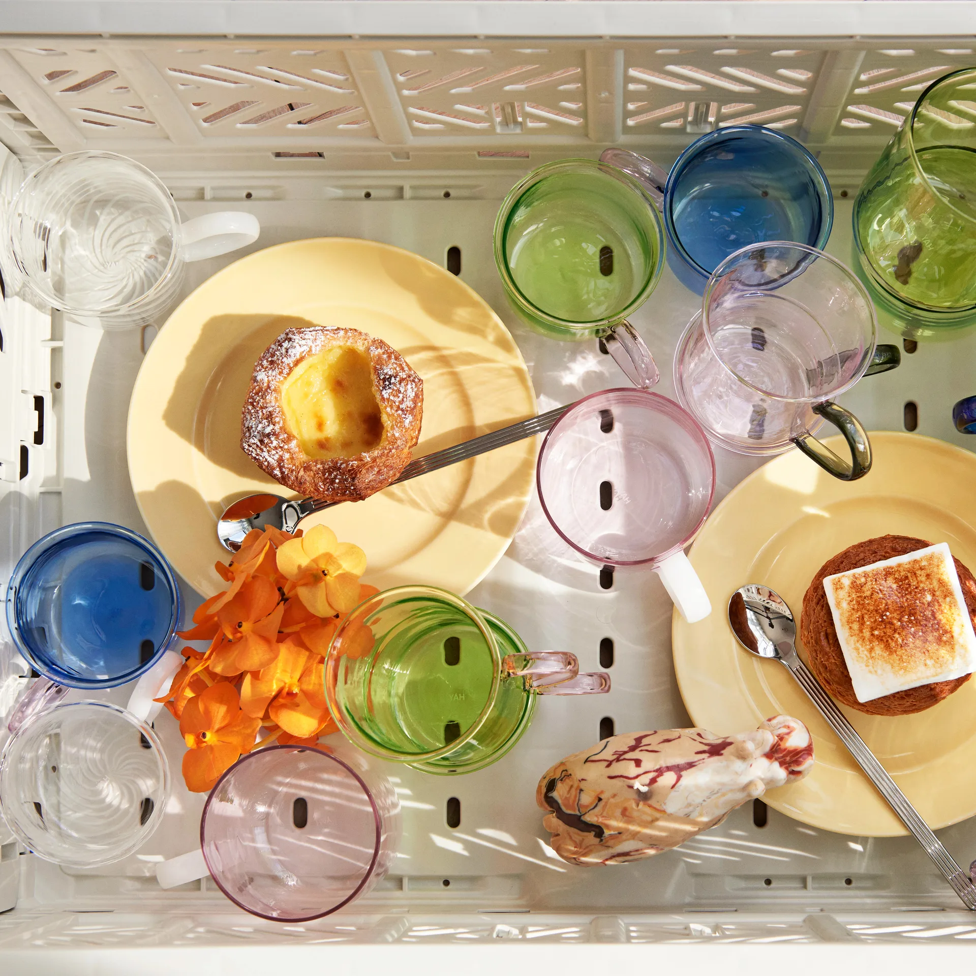 Borosilicate mug 2-pack, pink-white HAY