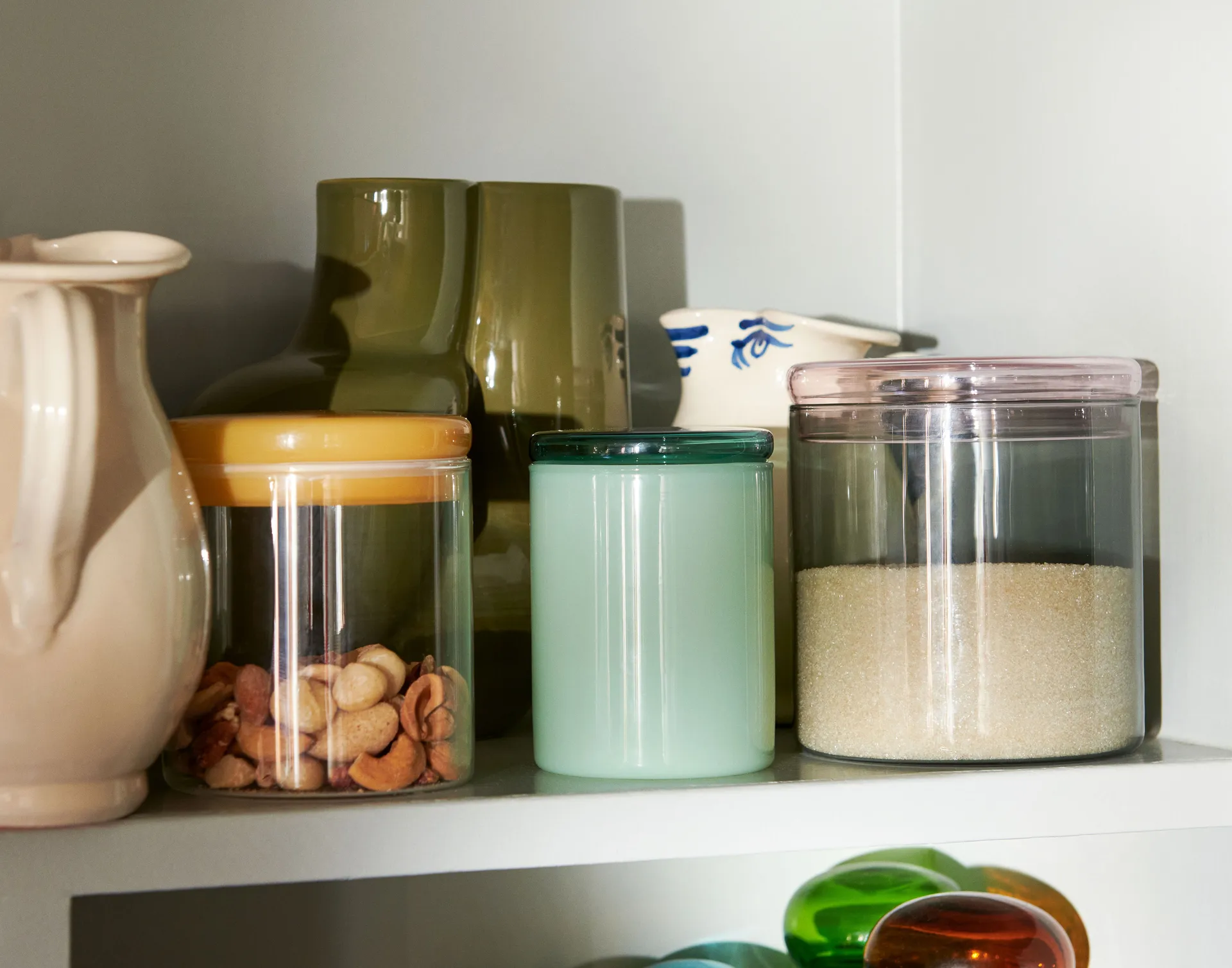 Borosilicate storage jar glass L 1 liter, grey HAY
