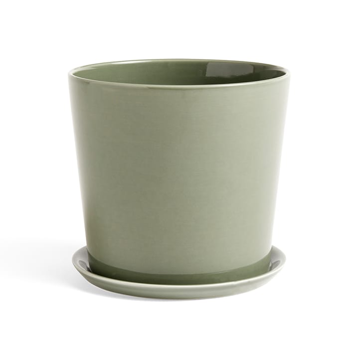 Botanical Family flower pot - Dusty green, xl, with saucer Ø22 cm - HAY