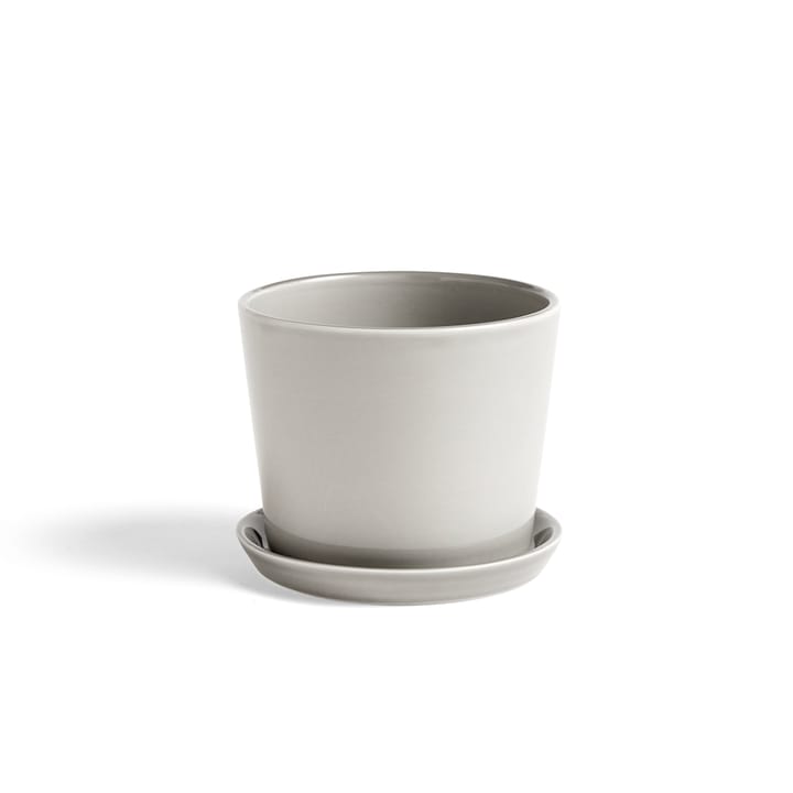 Botanical Family flower pot - Light grey, medium, with saucer Ø13.5 cm - HAY