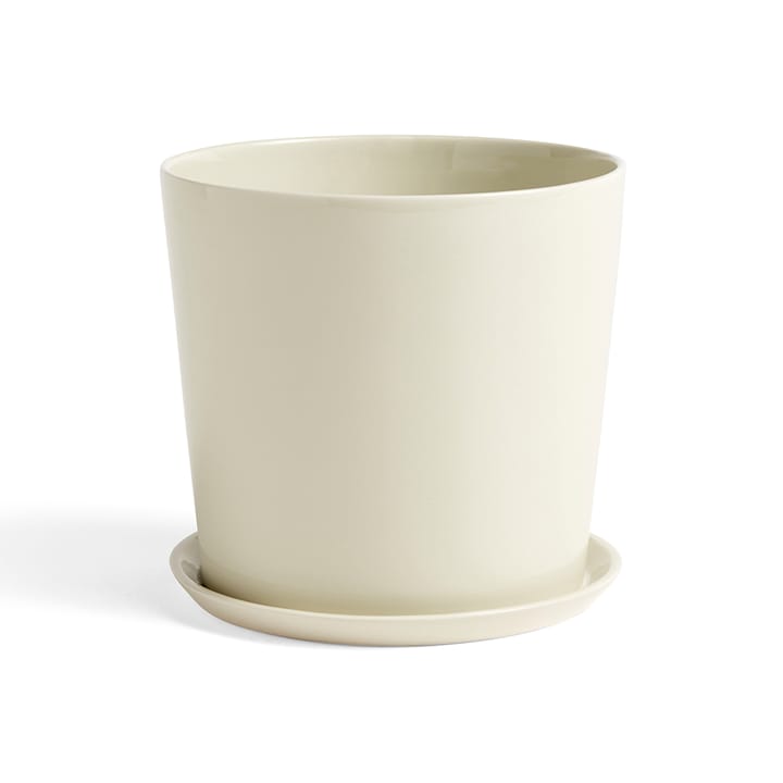 Botanical Family flower pot - Off-white, xl, with saucer Ø22 cm - HAY