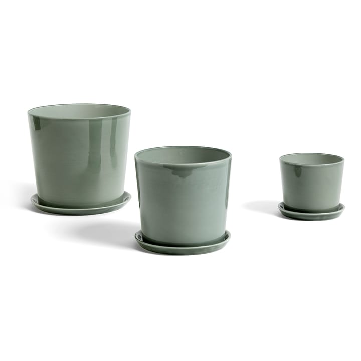 Botanical Family saucer to flower pot L, dusty green HAY
