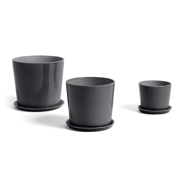 Botanical Family saucer to flower pot XL, anthracite HAY