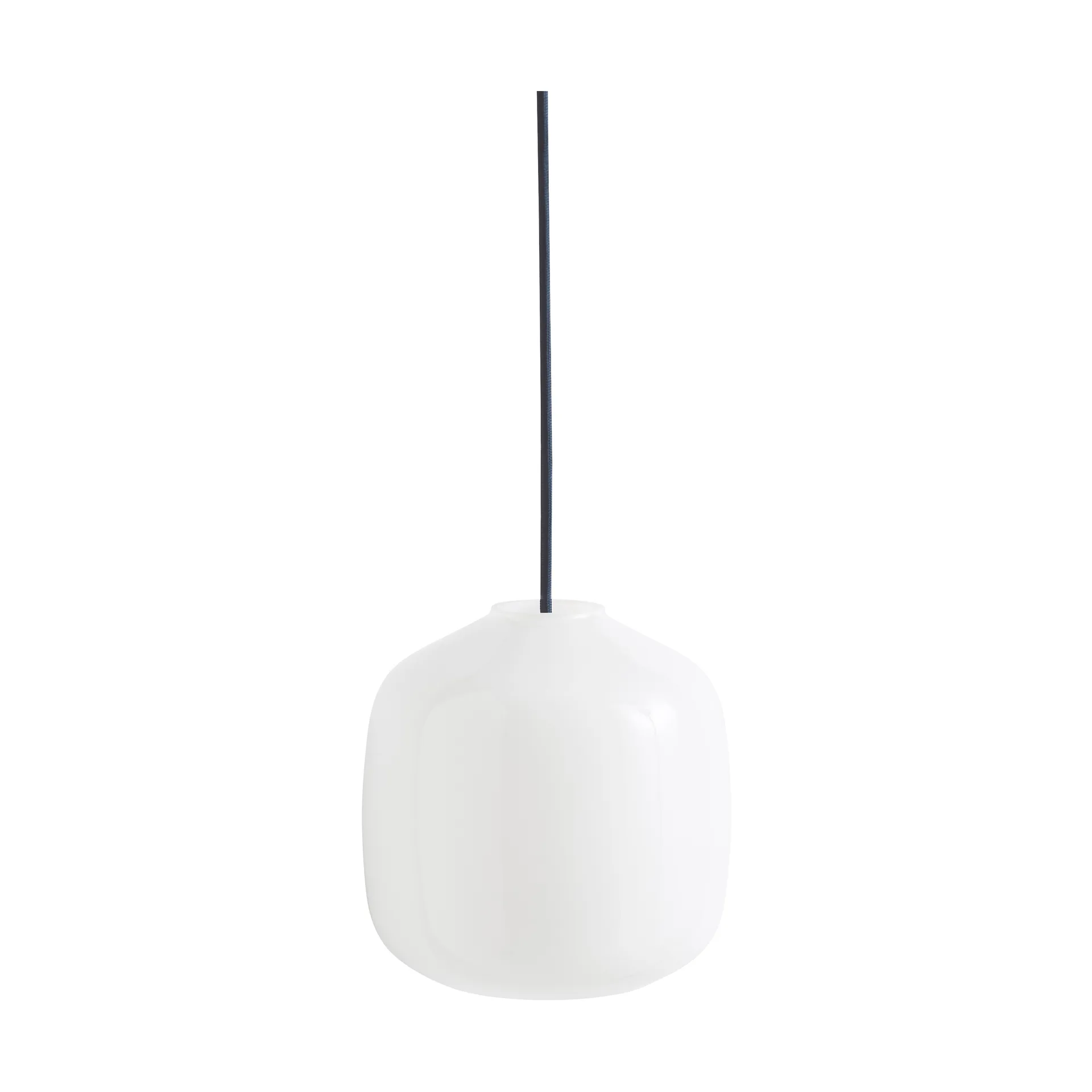 Buoy pendant lamp Ø20 cm, Opal glass-anthracite blue HAY