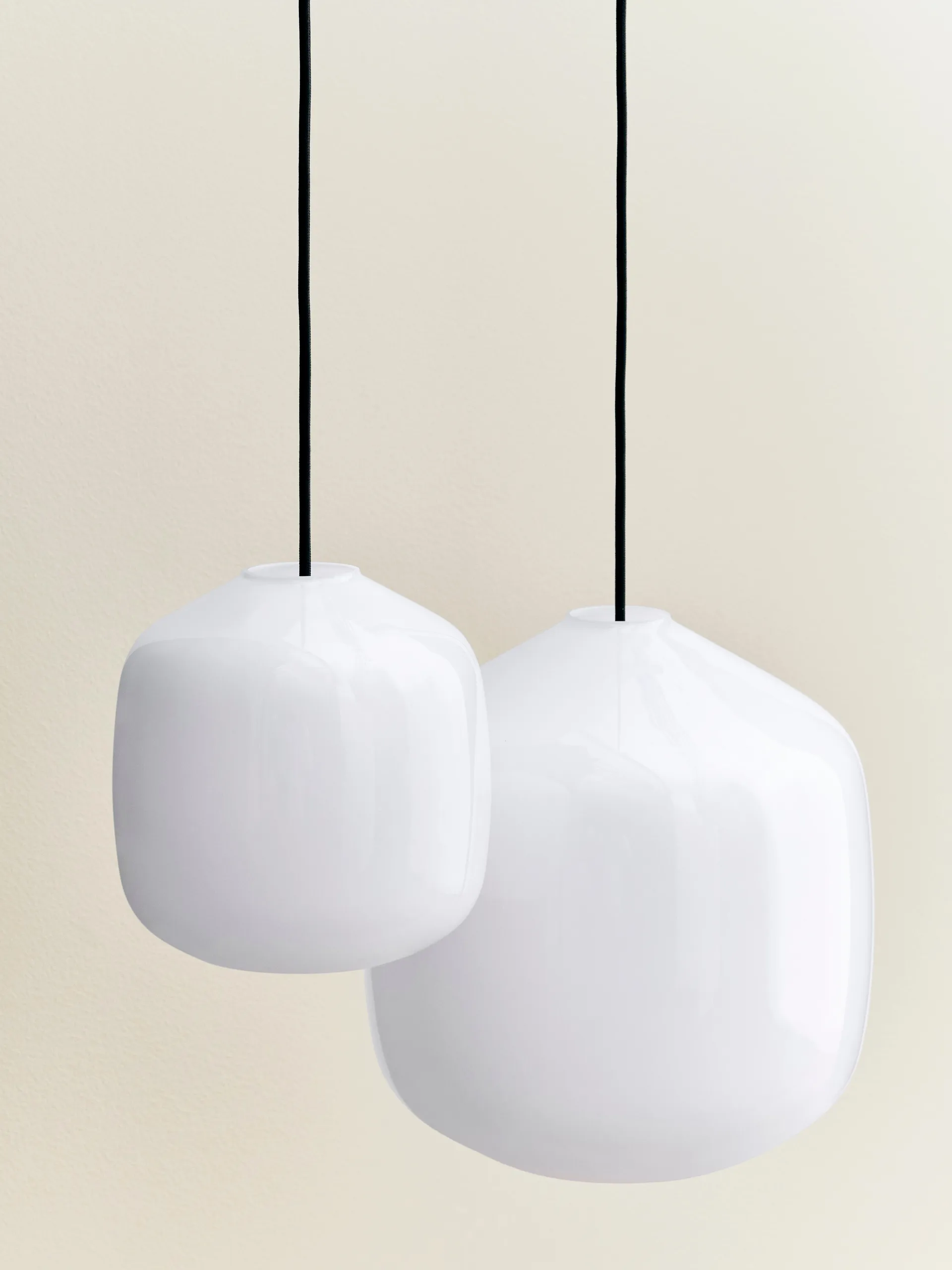 Buoy pendant lamp Ø20 cm, Opal glass-anthracite blue HAY
