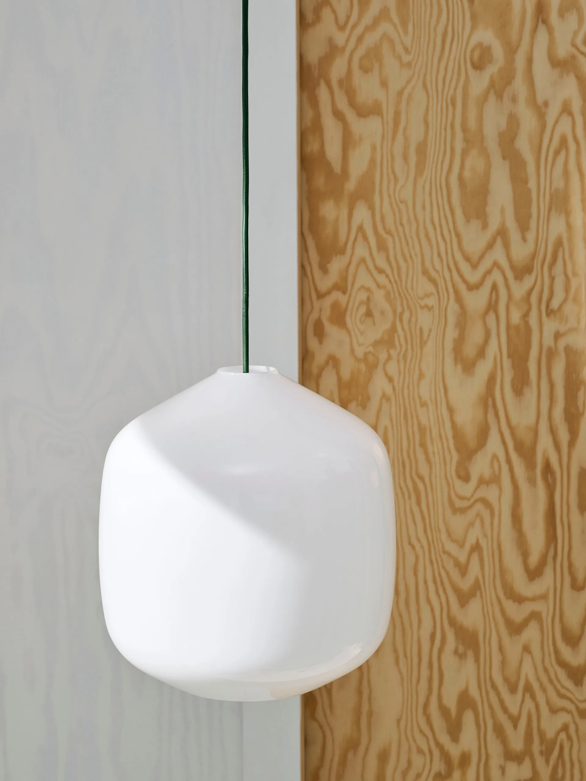 Buoy pendant lamp Ø20 cm, Opal glass-beton grey HAY