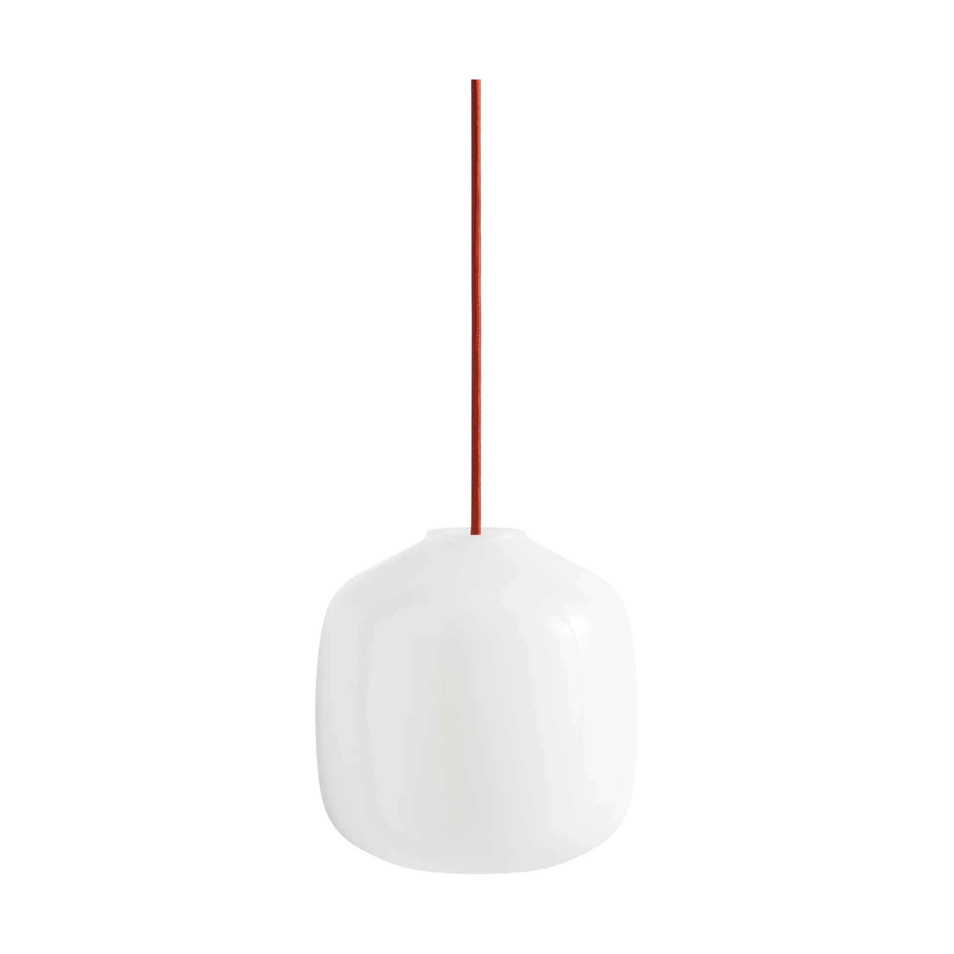 Buoy pendant lamp Ø20 cm, Opal glass-rusty red HAY