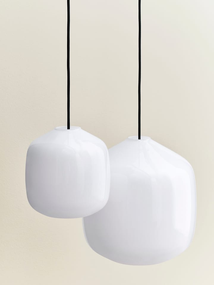 Buoy pendant lamp Ø20 cm, Opal glass-rusty red HAY