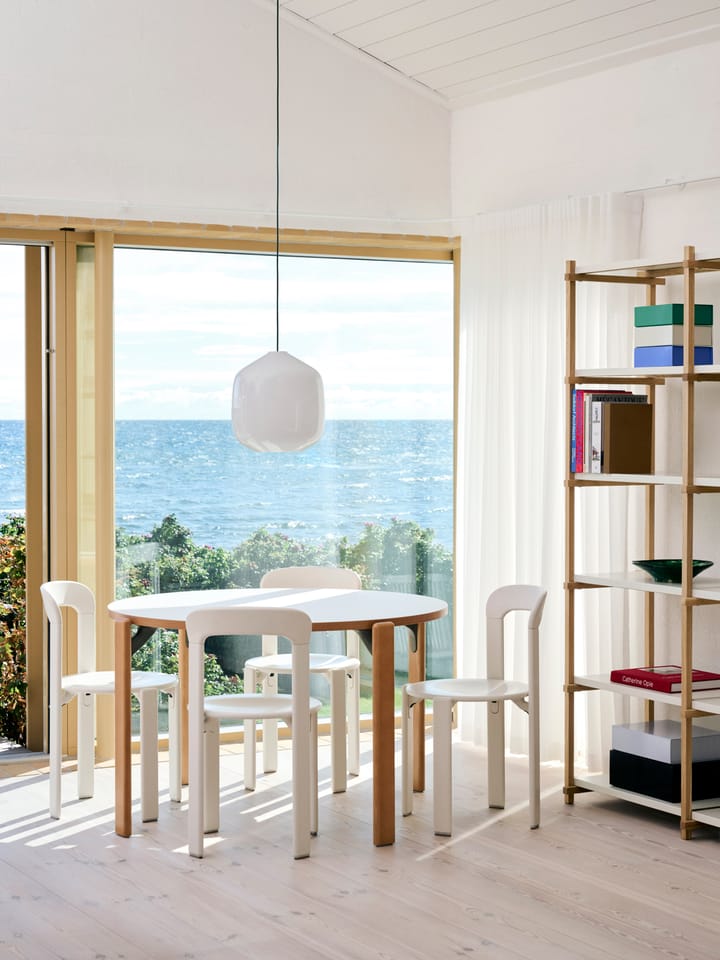 Buoy pendant lamp Ø30 cm, Opal glass-anthracite blue HAY