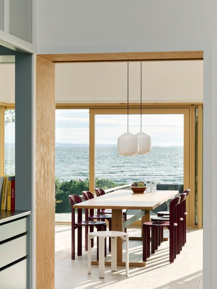 Buoy pendant lamp Ø30 cm, Opal glass-anthracite blue HAY