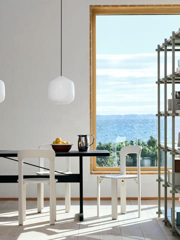 Buoy pendant lamp Ø30 cm - Opal glass-anthracite blue - HAY