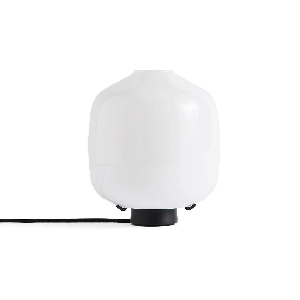 HAY Buoy table lamp Ø20 cm Opal glass-soft black | Scandinavian Design | Desk & table lamps | White