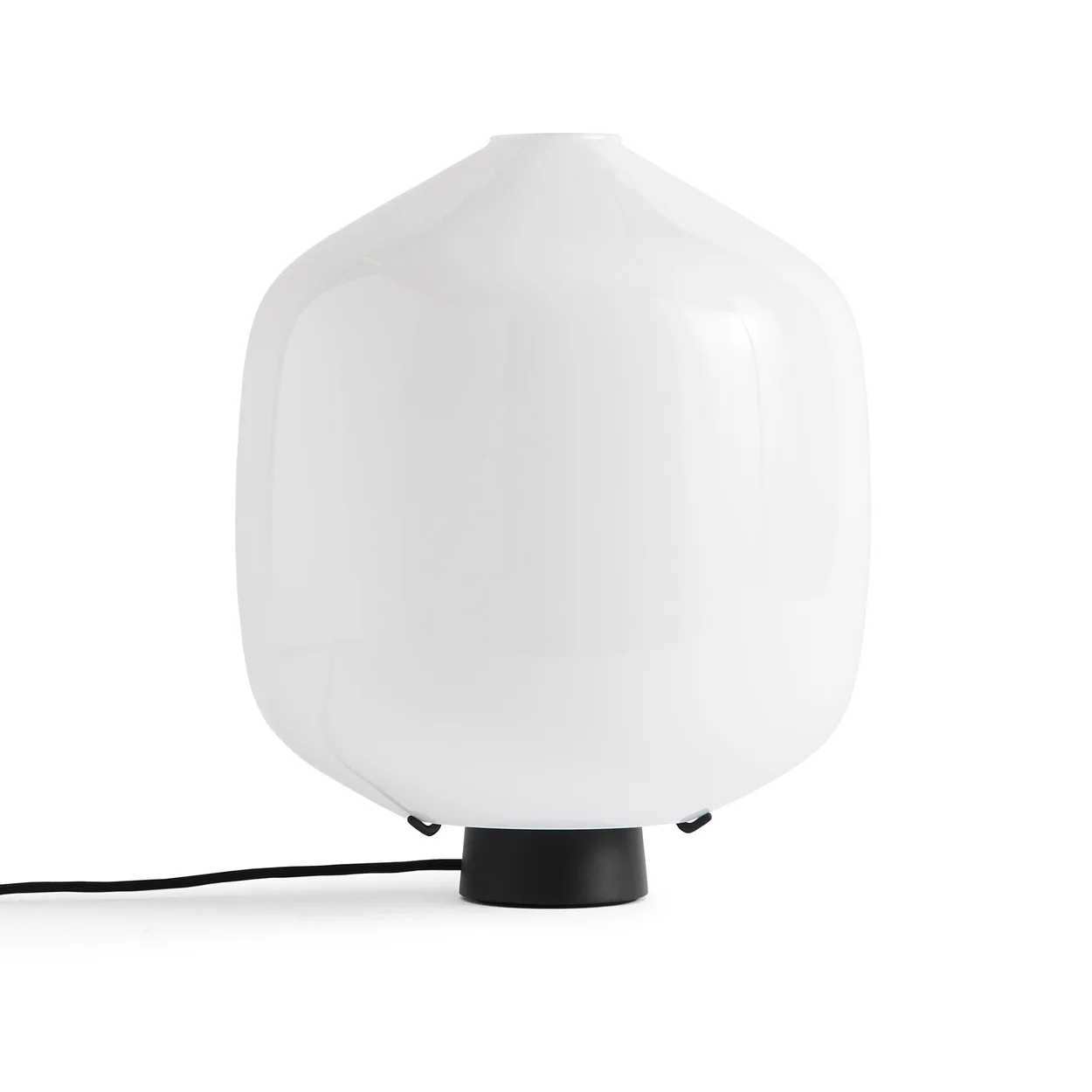 HAY Buoy table lamp o30 cm Opal glass-soft black | Scandinavian Design | Desk & table lamps | White