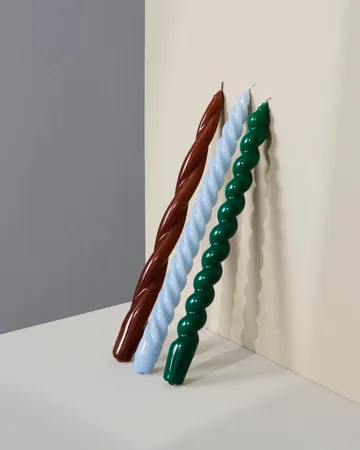 Candle Long Spiral candle - Green - HAY