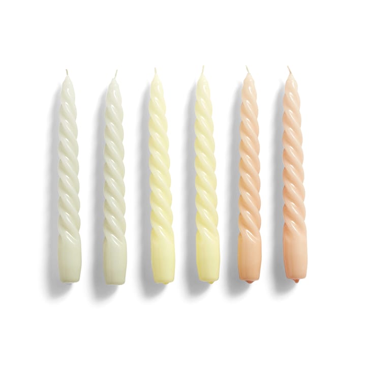 Candle Twist candle 6-pack - grey-beige citrus-peach - HAY