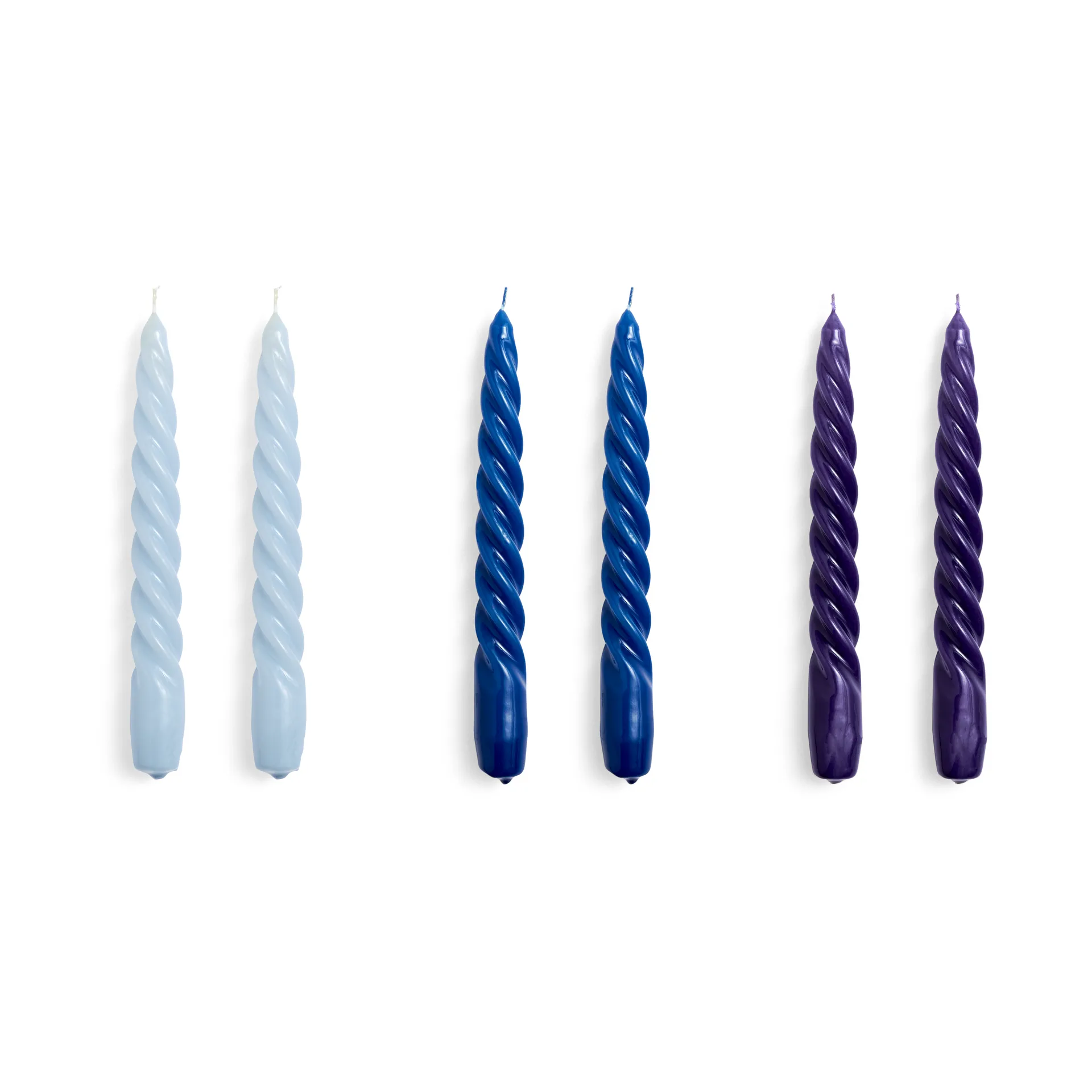 Candle Twist candle 6-pack, Light blue-blue-purple HAY