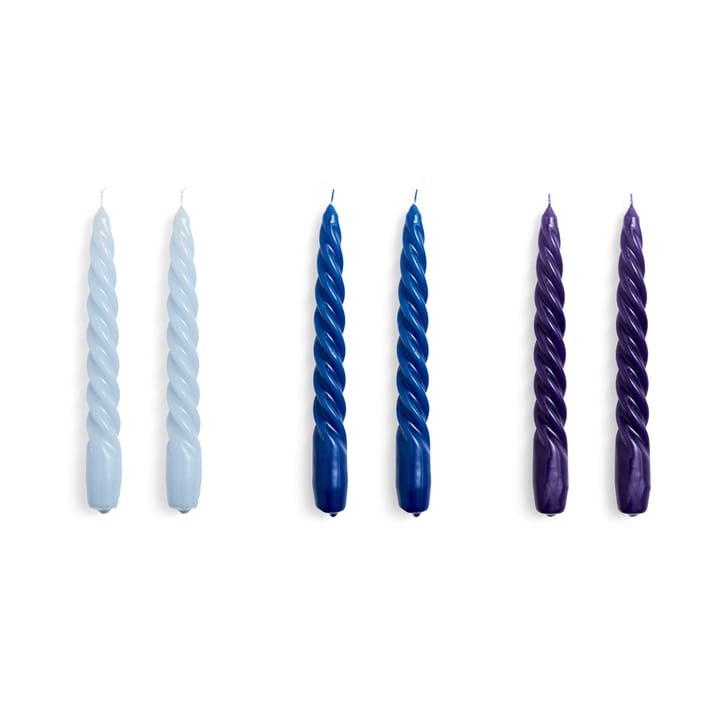 Candle Twist candle 6-pack - Light blue-blue-purple - HAY