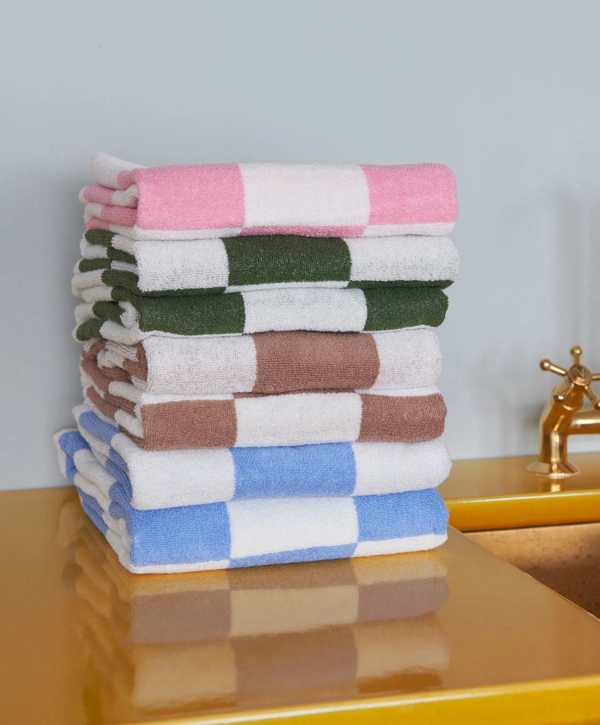 Check bathroom rug 50x90 cm, Matcha HAY