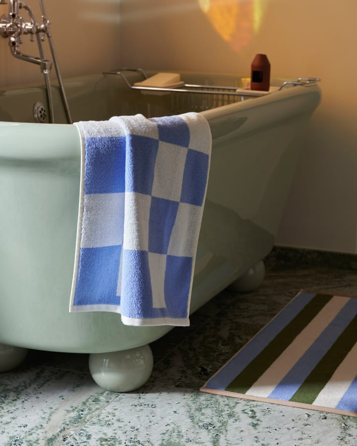 Check bathroom rug 50x90 cm - Sky blue - HAY