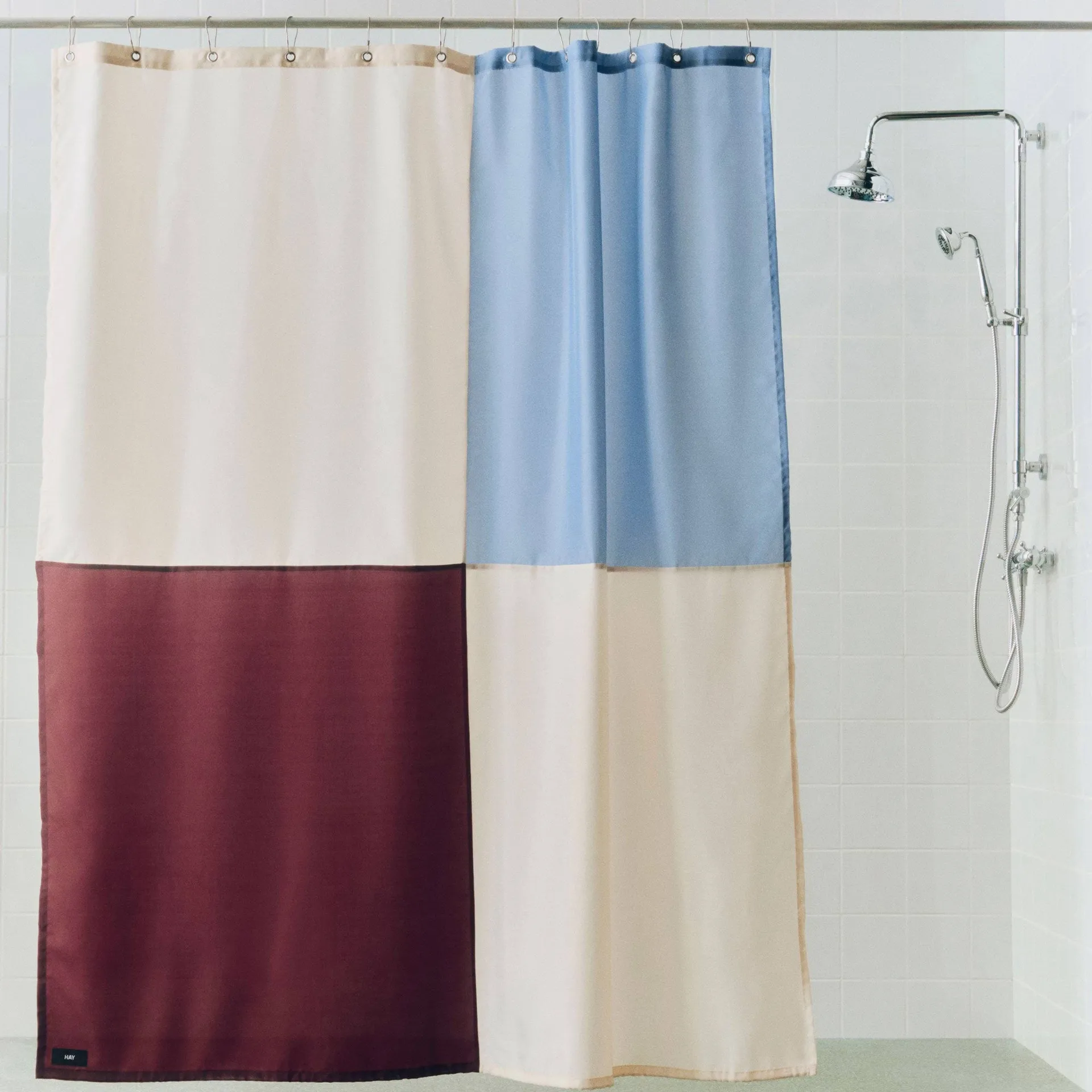 Check shower curtain 180x200 cm, Burgundy HAY