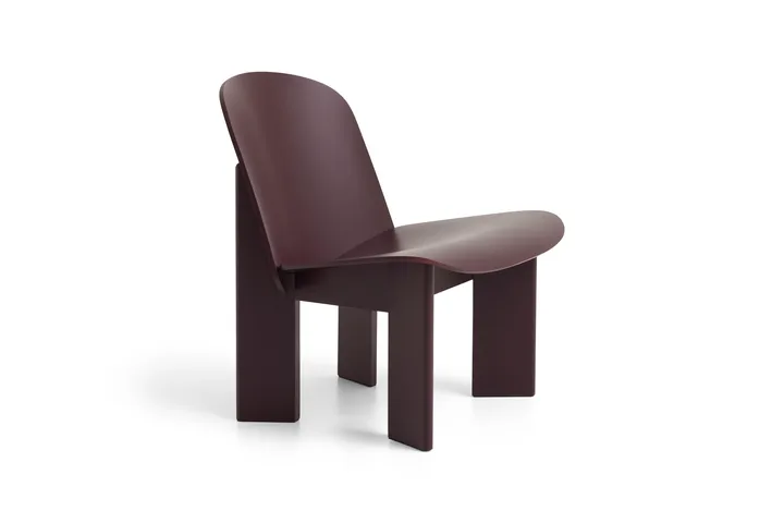 Chisel lounge chair - Dark bordeaux lacquered beech - HAY