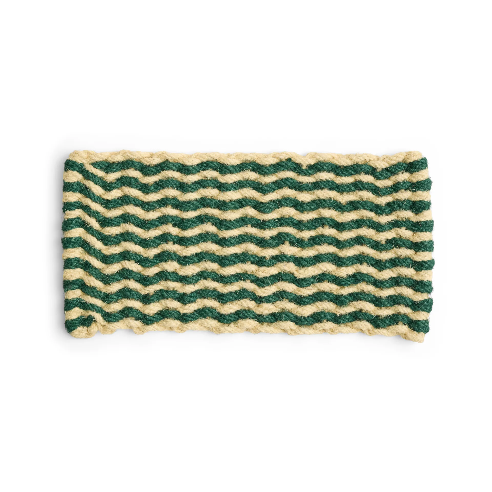 Coco Stripe Wave doormat, Dark green-white HAY
