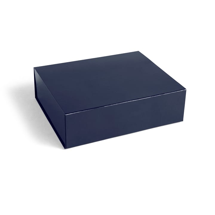 Colour Storage L box with lid 34.5x41.5 cm - Midnight blue - HAY