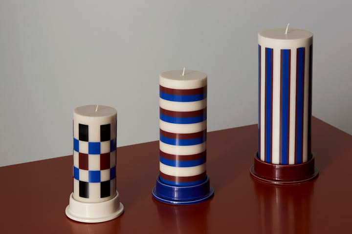 Column block candle holder large Ø12,8 cm - Blue - HAY