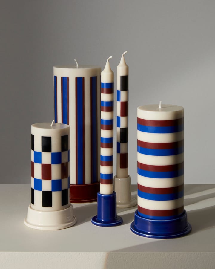 Column block candle holder medium Ø11 cm - Blue - HAY