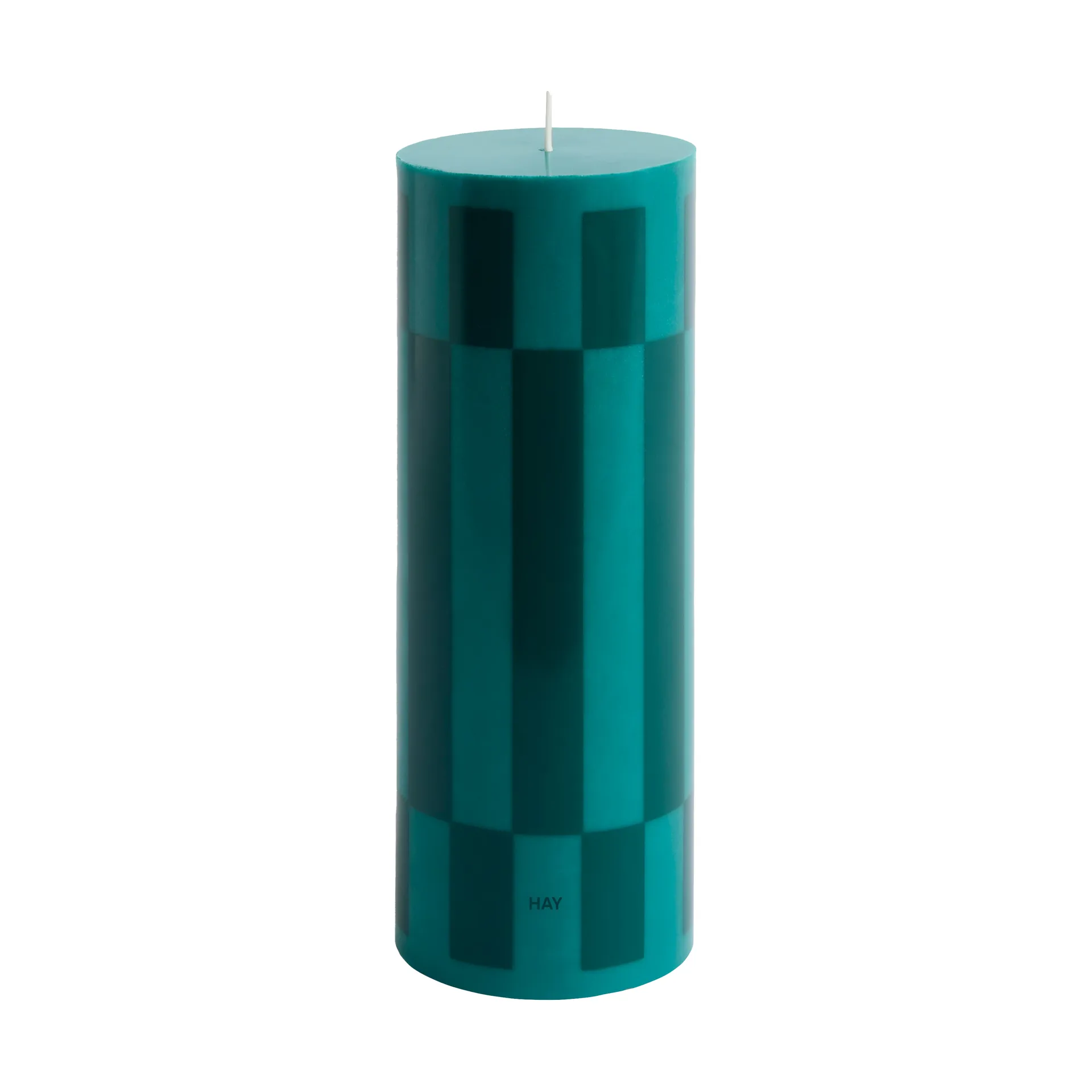 Column Candle block candle large 25 cm, Green-dark green HAY