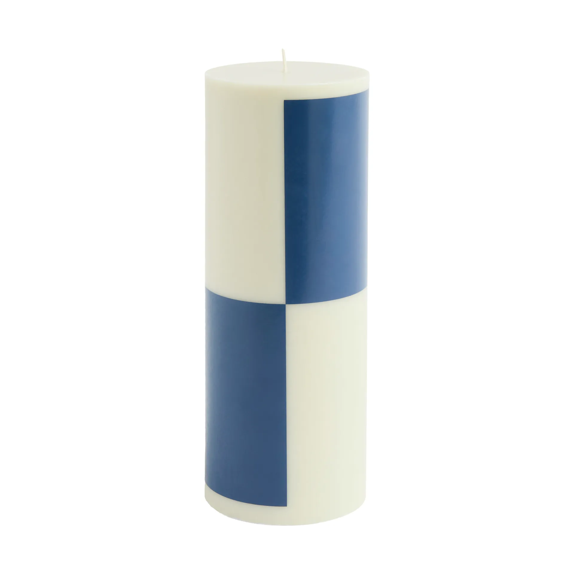 Column Candle block candle large 25 cm, Milky green-dark blue HAY