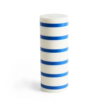 Column Candle block candle large 25 cm - Off white-blue - HAY
