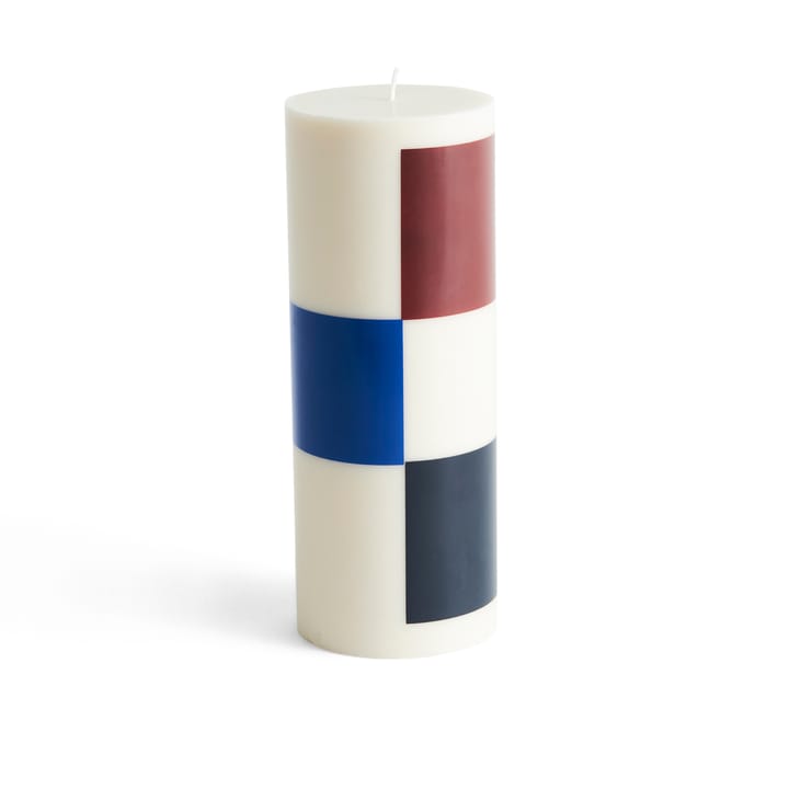 Column Candle block candle large 25 cm, Off white-brown-black-blue HAY