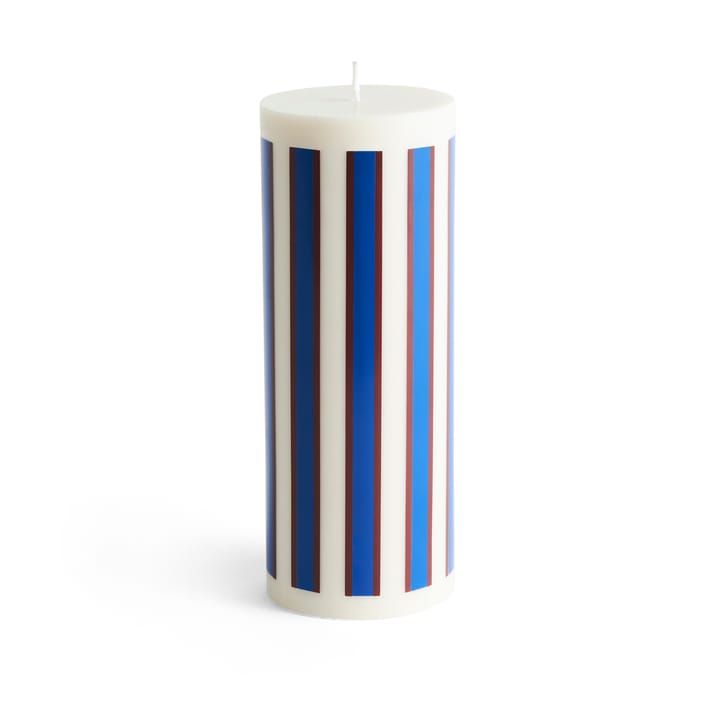 Column Candle block candle large 25 cm - Off white-brown-blue - HAY