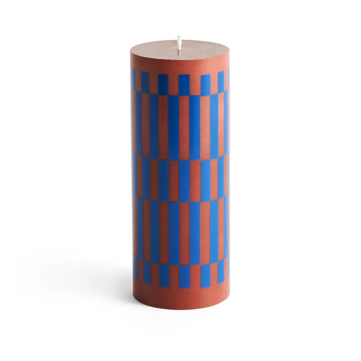 Column Candle block candle medium 20 cm, Brown-blue HAY