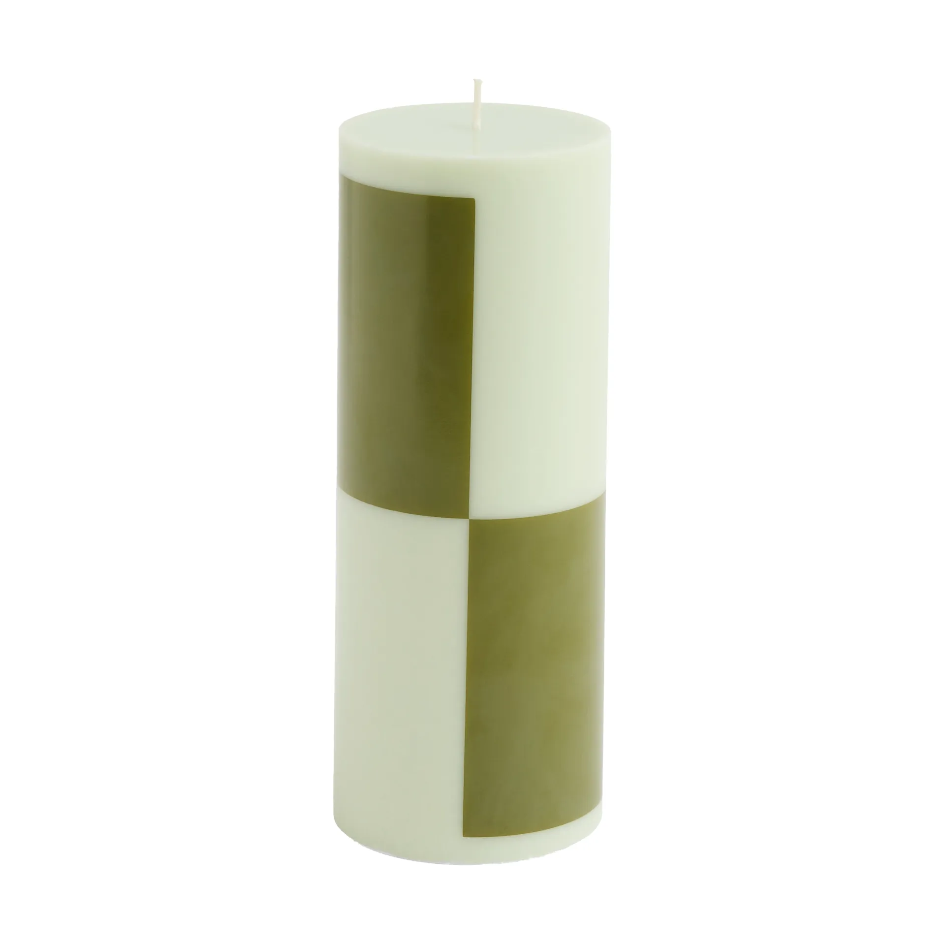 Column Candle block candle medium 20 cm, Light green-army green HAY