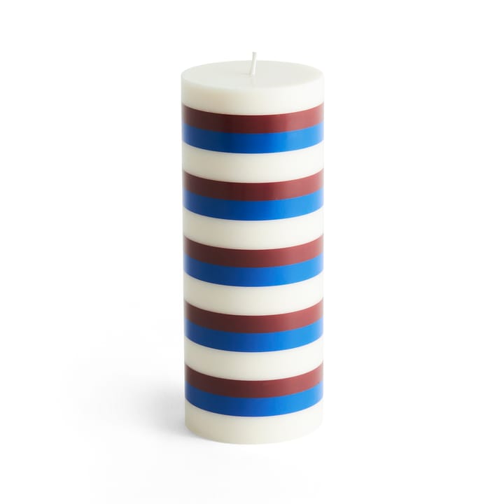 Column Candle block candle medium 20 cm - Off white-brown-blue - HAY
