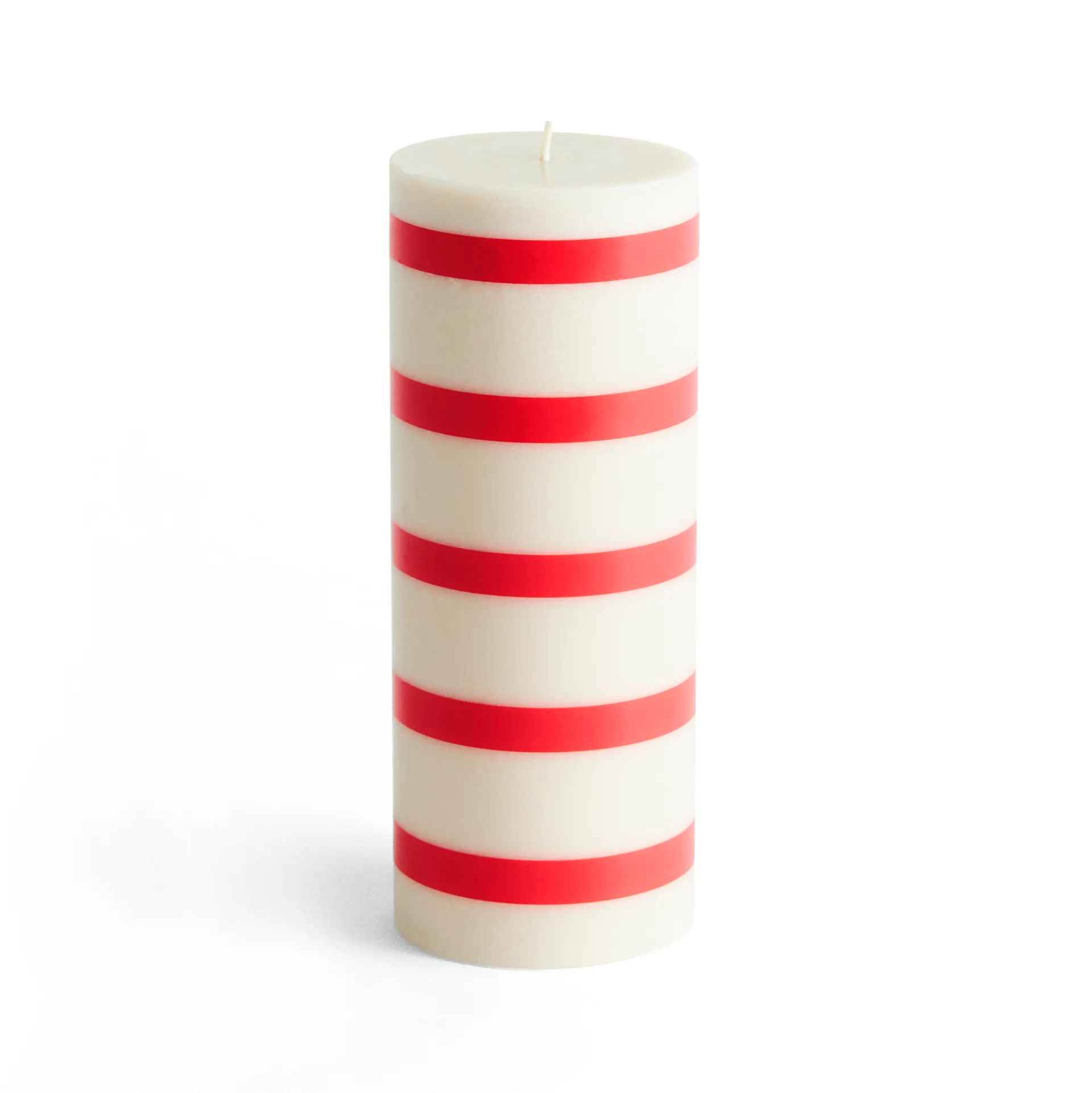 Column Candle block candle medium 20 cm, Off white-red HAY