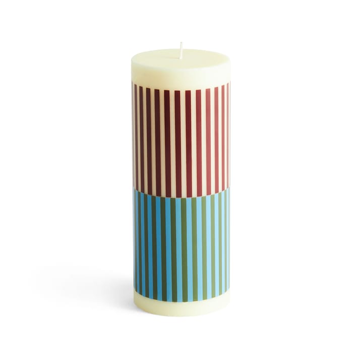Column Candle block candle medium 20 cm - Yellow-brown-light blue-army - HAY
