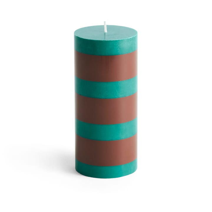 Column Candle block candle small 15 cm - Green-brown - HAY