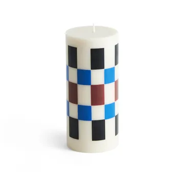 Column Candle block candle small 15 cm - Off white-brown-black-blue - HAY
