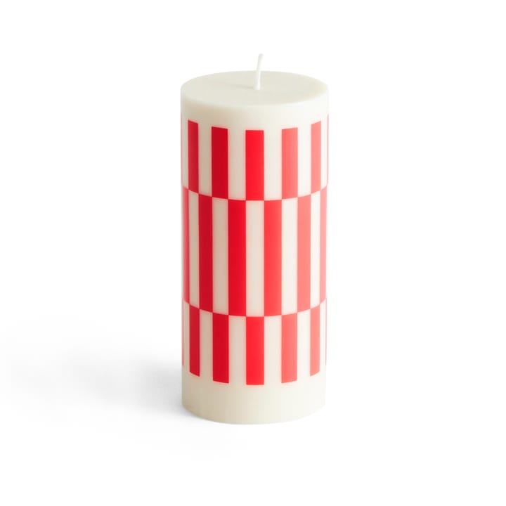 Column Candle block candle small 15 cm - Off white-red - HAY