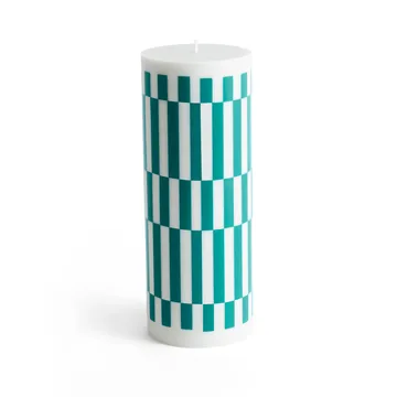 Column Candle pillar candle large 25 cm - Light grey-green - HAY