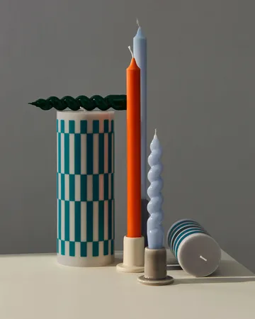 Column Candle pillar candle large 25 cm - Light grey-green - HAY