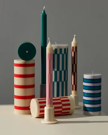 Column Candle pillar candle large 25 cm - Light grey-green - HAY