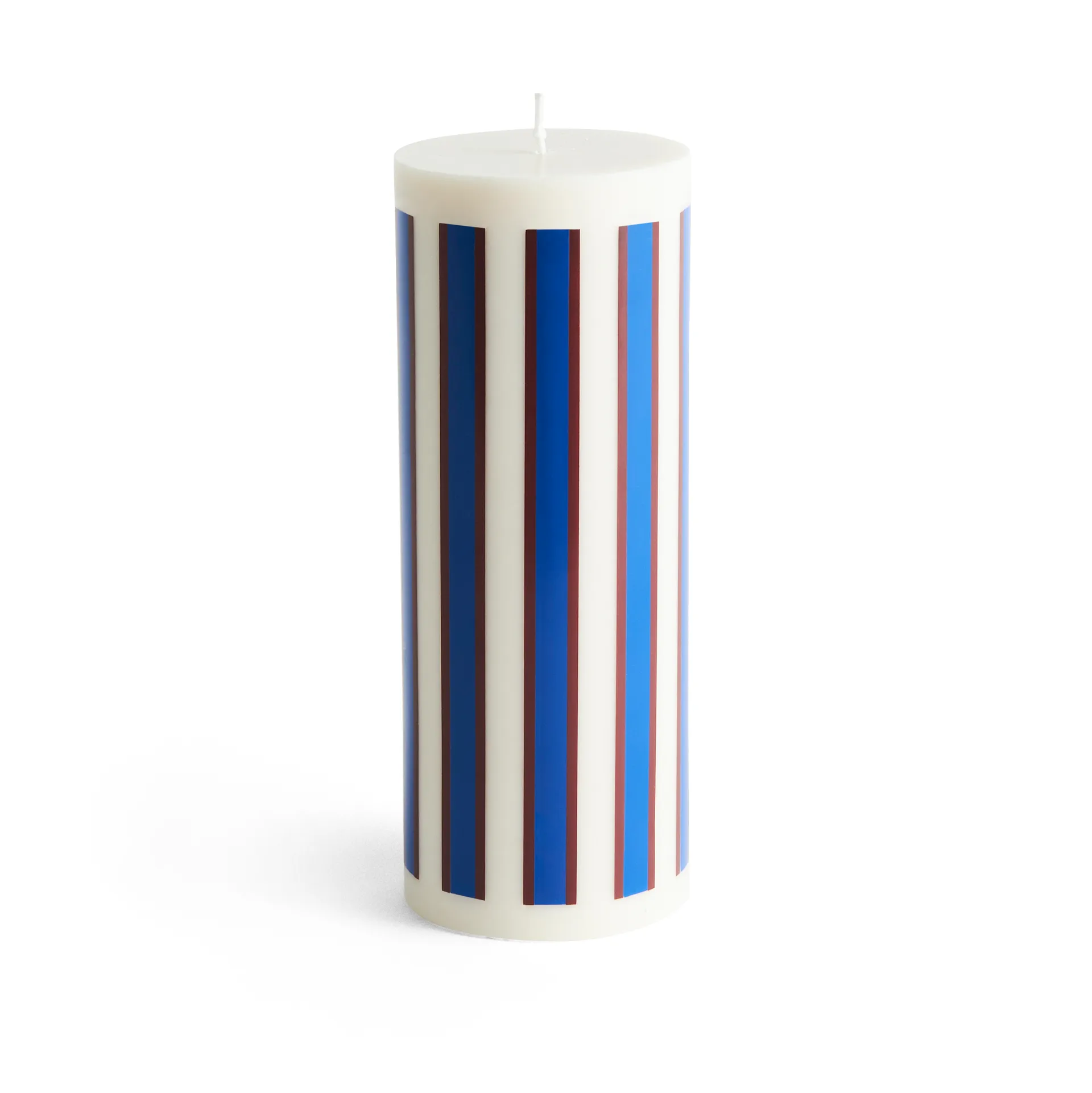 Column Candle pillar candle large 25 cm, Off white-brown-blue HAY