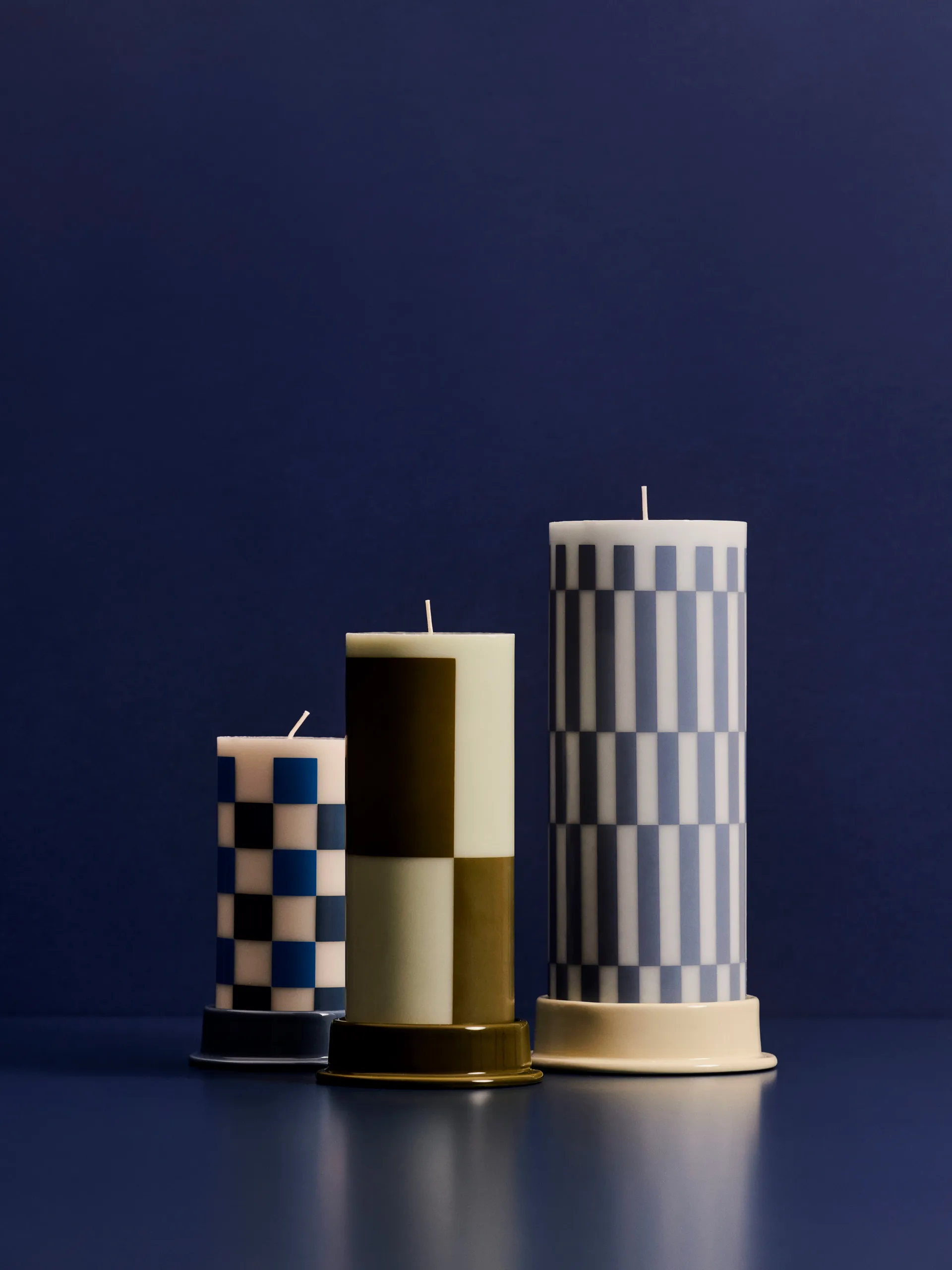 Column Candleholder lantern L 12,8 cm, Lime white HAY