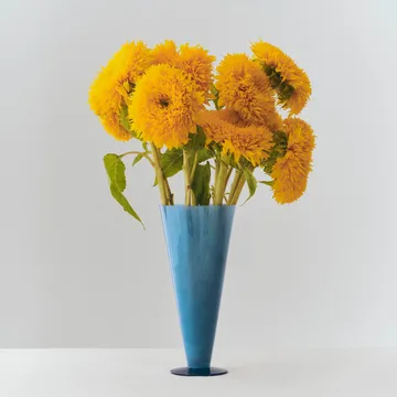 Conical vase - Petrol blue-dark blue, large - HAY