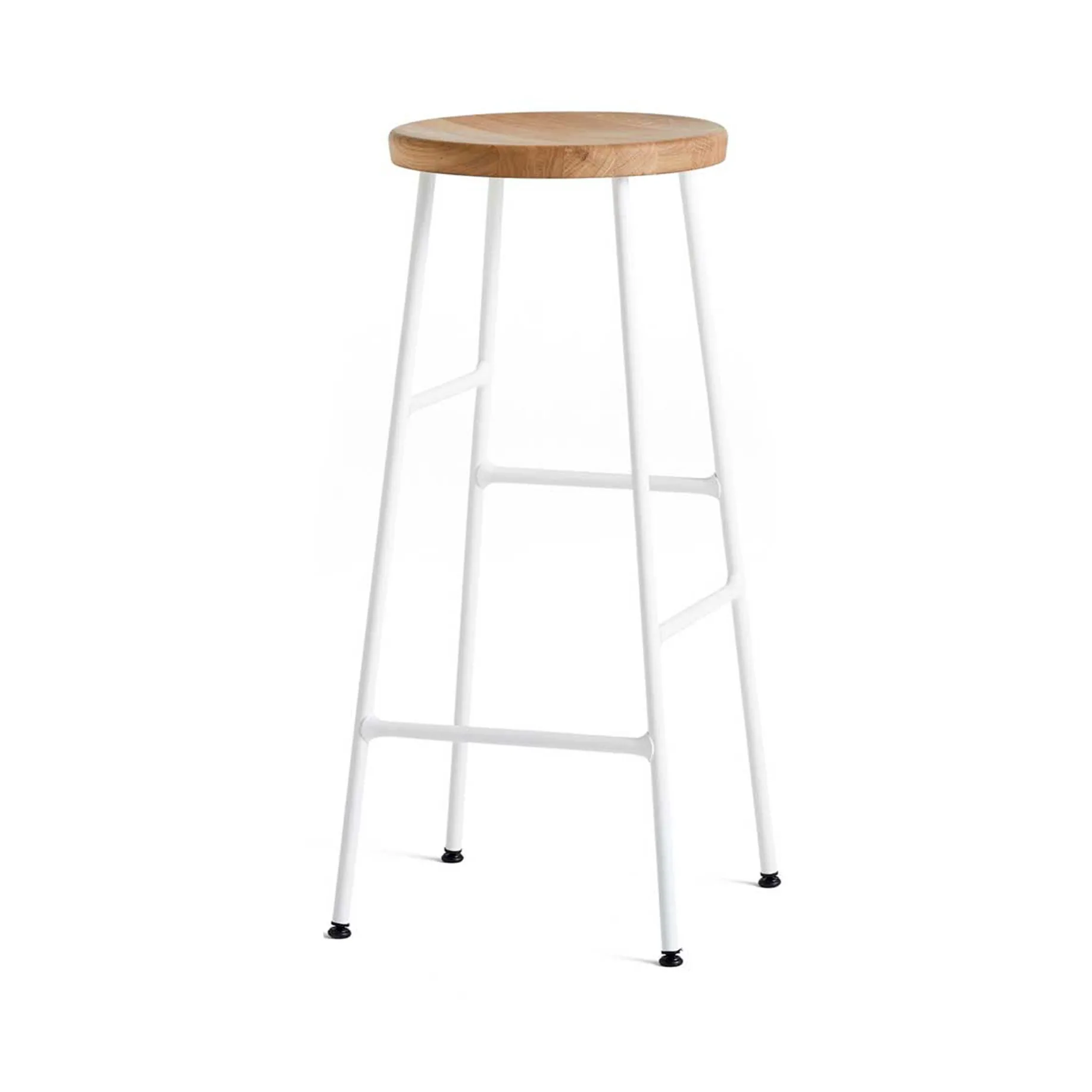 Cornet bar stool 75 cm, Oiled oak-cream white HAY